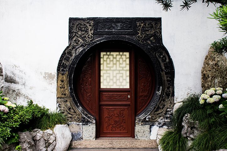 An ornate doorway in Shanghai China