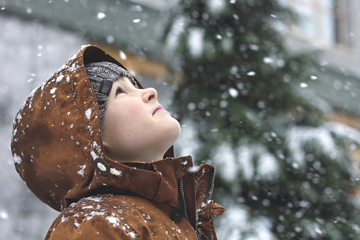child in snow