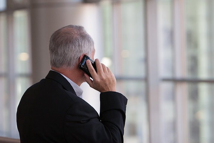 man having a phone conversation