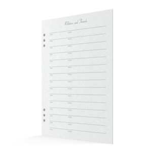 Life Journey Stationery - Register Book Relative and Friends Signature Pages
